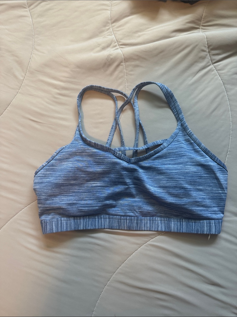 ZYIA Blue Space-Dyed Strappy Sports Bra